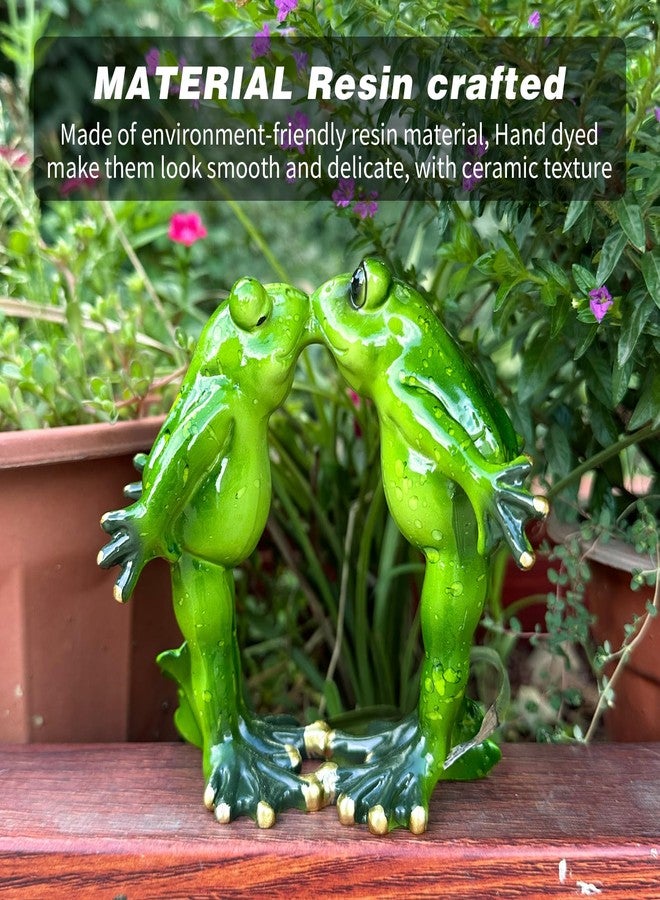 qumHmup 4.4" Frog Figurines Ornaments -Resin Frog Statues-Adorable Frog Sculpture Perfect for Home Decor - Image 4
