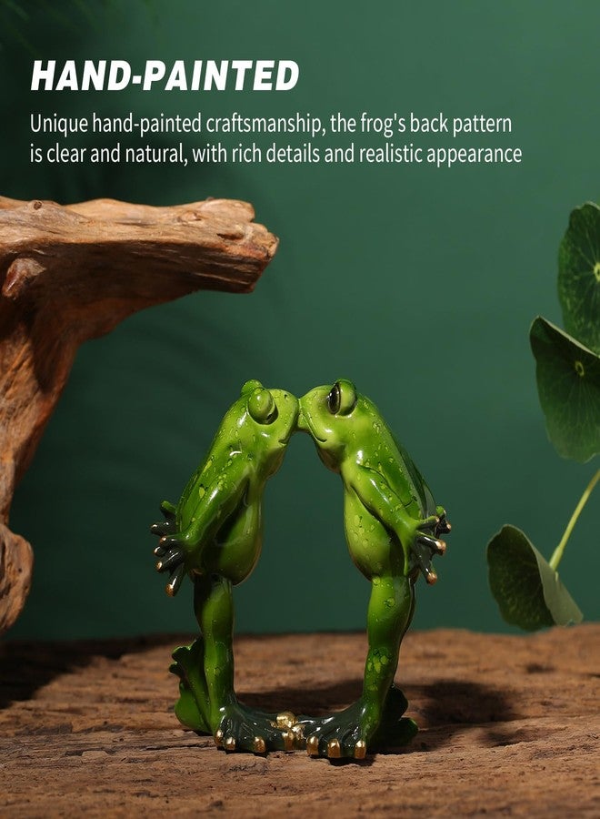 qumHmup 4.4" Frog Figurines Ornaments -Resin Frog Statues-Adorable Frog Sculpture Perfect for Home Decor - Image 5