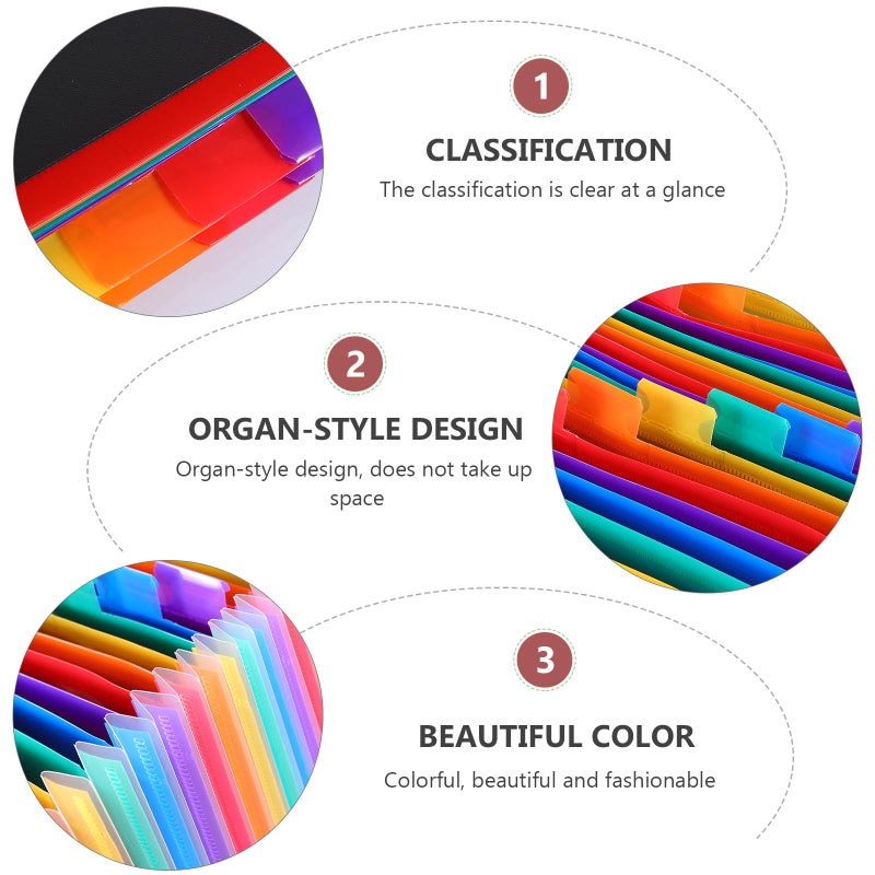 Layers Expanding File Folder Organizer Portable Plastic Accordion for Office School Papers Storage - Image 4