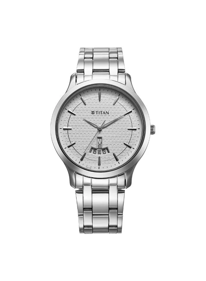 تيتان Men Analog Display Watch With Silver Stainless Steel Strap - 1825SM12