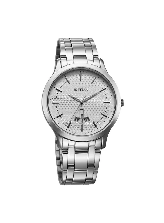 تيتان Men Analog Display Watch With Silver Stainless Steel Strap - 1825SM12