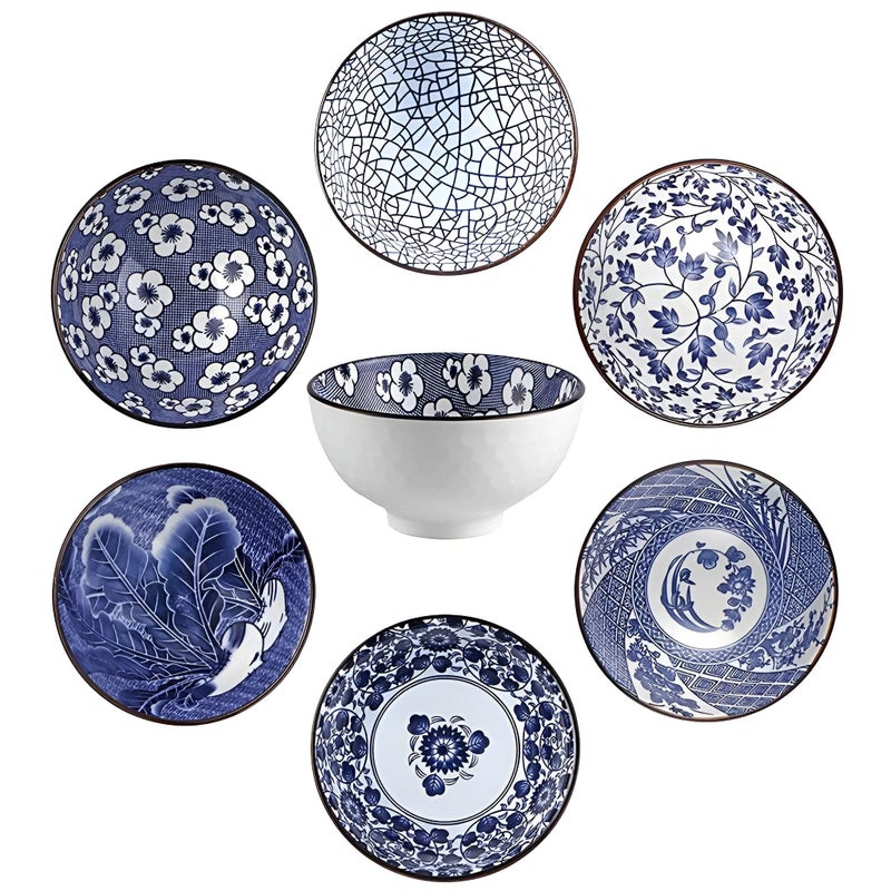 Elegant Tableware - Set of 6 Japanese ceramic bowls for serving rice, soup, and snacks, 300ml/10oz, lead and cadmium-free, comes with a gift box, easy to maintain. - Image 2