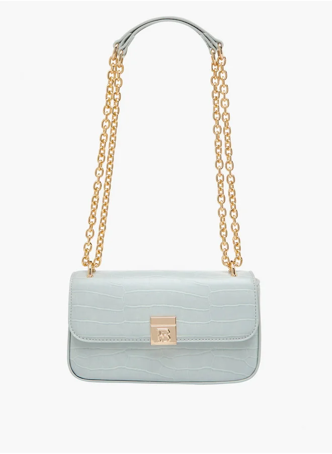 فلورا بيلا من شو إكسبرس Textured Crossbody Bag with Magnetic Flap Closure and Chain Strap