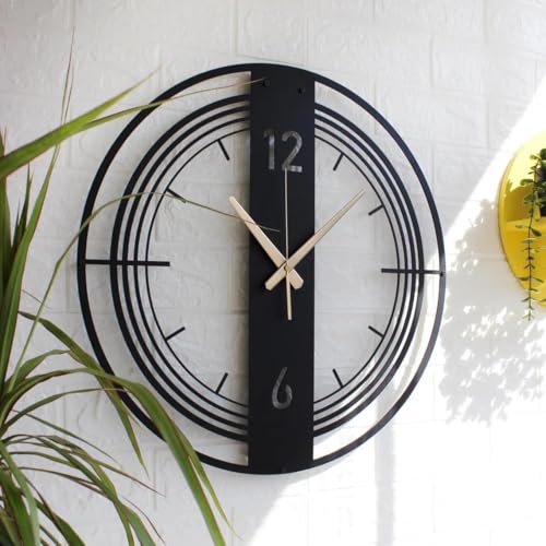 Nubilous Large World Map Wall Clock, Metal Minimalist Modern Clock, Round Silent Non-Ticking Battery Operated Wall Clocks for Living Room / Home /Kitchen /Bedroom /Office/School Decor (Black(DA-178), 40CM) - Image 2