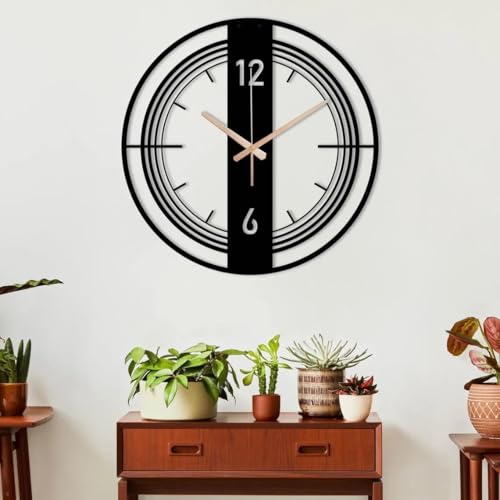 Nubilous Large World Map Wall Clock, Metal Minimalist Modern Clock, Round Silent Non-Ticking Battery Operated Wall Clocks for Living Room / Home /Kitchen /Bedroom /Office/School Decor (Black(DA-178), 40CM) - Image 5