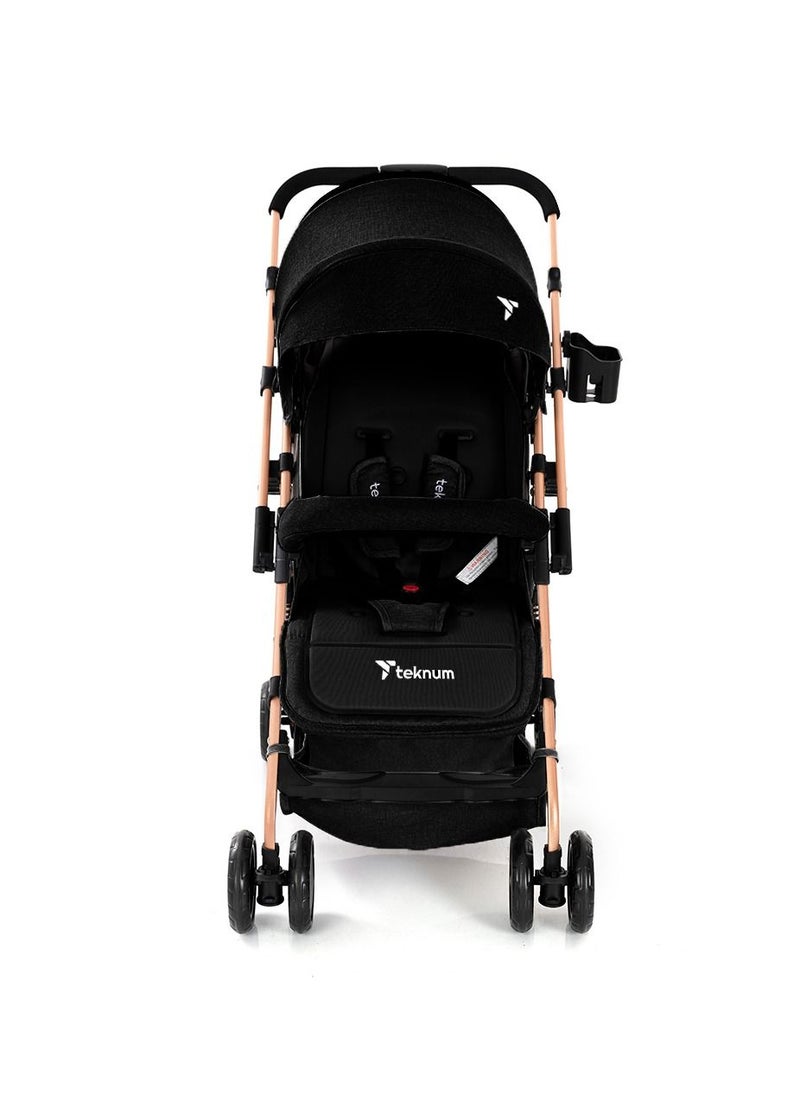 TEKNUM Reversible Trip Stroller With Ace Diaper Bag - Black  - Image 2