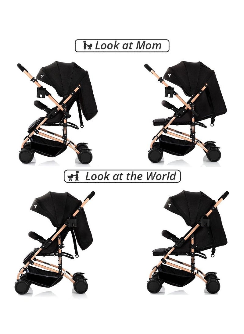 TEKNUM Reversible Trip Stroller With Ace Diaper Bag - Black  - Image 4