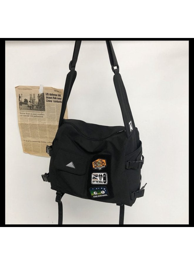 Trendy Brand Crossbody Bag Men's Japanese Couple's Large Capacity Student Schoolbag Single Shoulder Bag Street Fashionable Simple Satchel For Women-Color:Style One  - Image 1