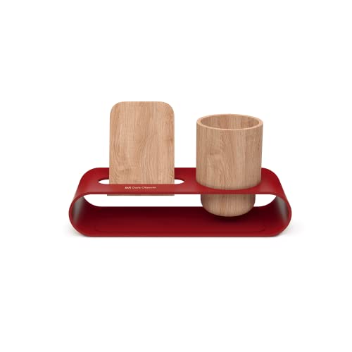 DailyObjects Cirque Phone and Pen Stand (Red) Multi Viewing Angle for Mobile/Tablet | Storage Organizer | Portable Adjustable Holder Compatible with iPhone Android Smartphones | Perfect for Office - Image 2