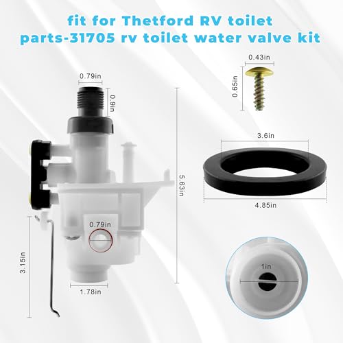 prime&swift 31653 31705 31688 31835 31687 RV Toilet Valve fit for Thetford RV Toilet Parts-Leak&Freeze-Resistant fit for Thetford Aqua-Magic V 31676 31675 31667 31658 31668 31650 31680 31671 31649 prime&swift - Image 2
