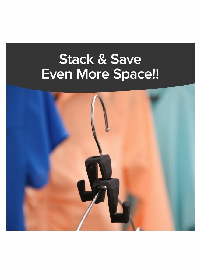 Ultra-Premium Clothes Hanger Connector Hooks - Space-Saving Hanger Extender for Closet Organization - 18 Pack, Black, 2 in. - Triple Your Closet Space! - Image 2