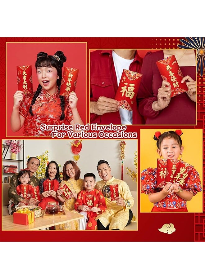 12 Pcs Red Envelopes Chinese New Year, Chinese Envelopes for Money 2026 Lunar New Year of the Horse, Lucky Money Envelope Red Packet, New Year Spring Festival Wedding Birthday Party - Image 4
