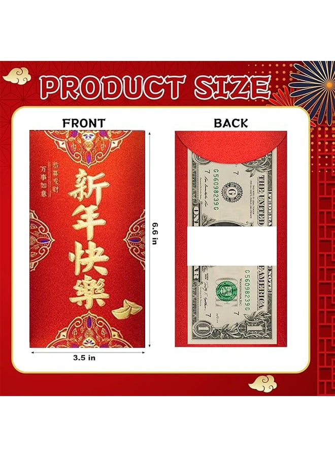12 Pcs Red Envelopes Chinese New Year, Chinese Envelopes for Money 2026 Lunar New Year of the Horse, Lucky Money Envelope Red Packet, New Year Spring Festival Wedding Birthday Party - Image 5