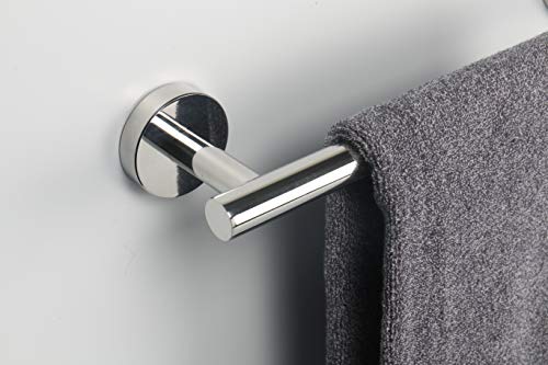 TocTen Bath Towel Bar - Thicken SUS304 Stainless Steel Bathroom Towel Holder, Towel Rod for Bathroom Heavy Duty Wall Mounted Towel Rack Hanger (18IN, Polished Chrome) - Image 4