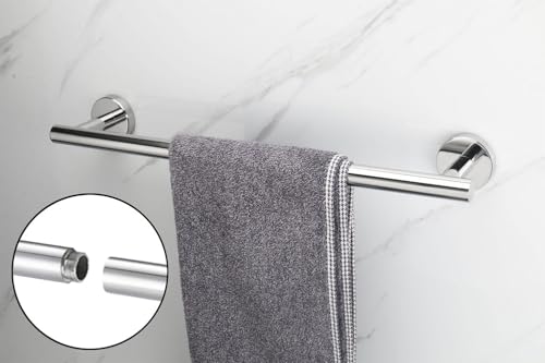 TocTen Bath Towel Bar - Thicken SUS304 Stainless Steel Bathroom Towel Holder, Towel Rod for Bathroom Heavy Duty Wall Mounted Towel Rack Hanger (18IN, Polished Chrome) - Image 2