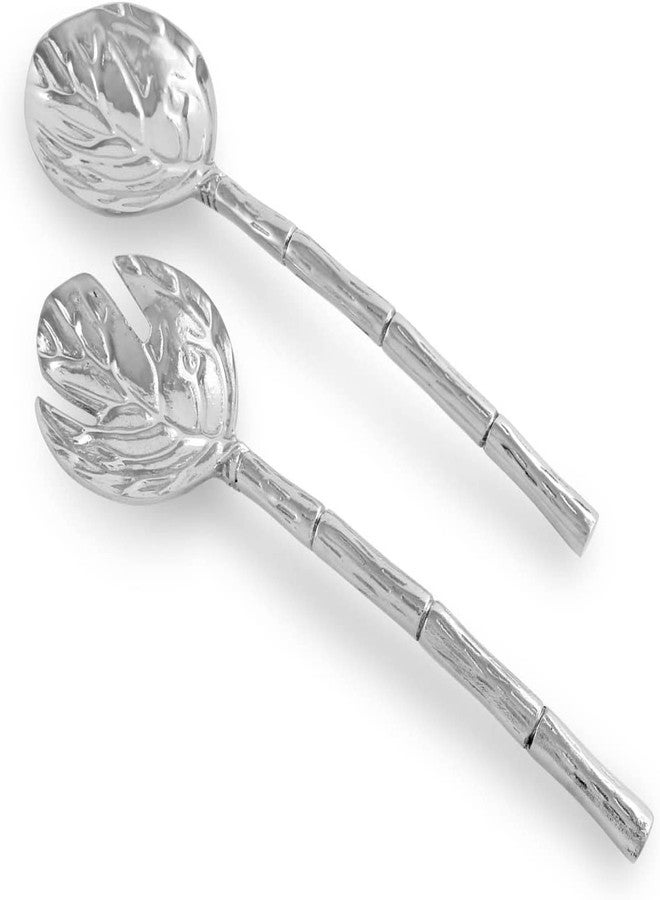 Beatriz Ball Large Garden Salad Servers, Silver - Image 1