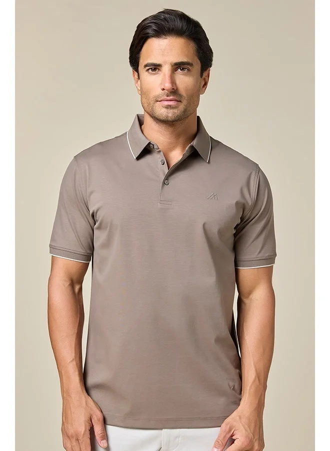 تكلف The Soft Mocha Brown Cotton Polo Comfort Fit