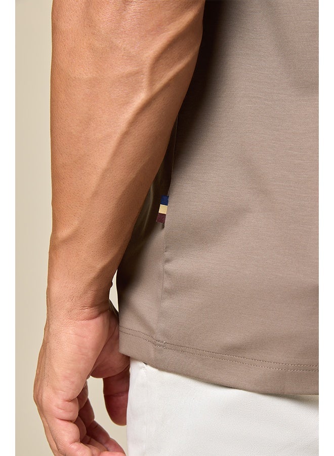 Mannerism The Soft Mocha Brown Cotton Polo Comfort Fit - Image 5