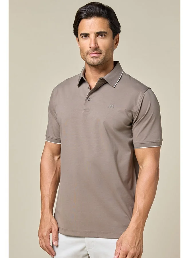 تكلف The Soft Mocha Brown Cotton Polo Comfort Fit