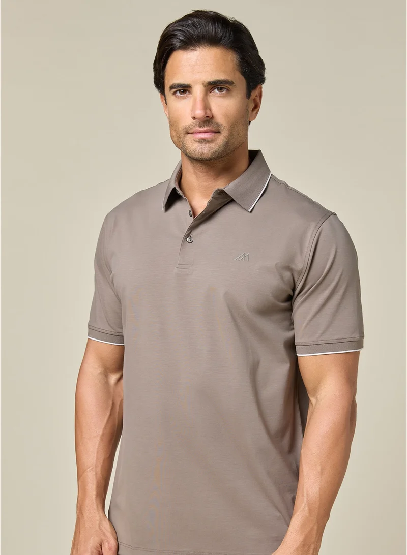 Mannerism The Soft Mocha Brown Cotton Polo Comfort Fit