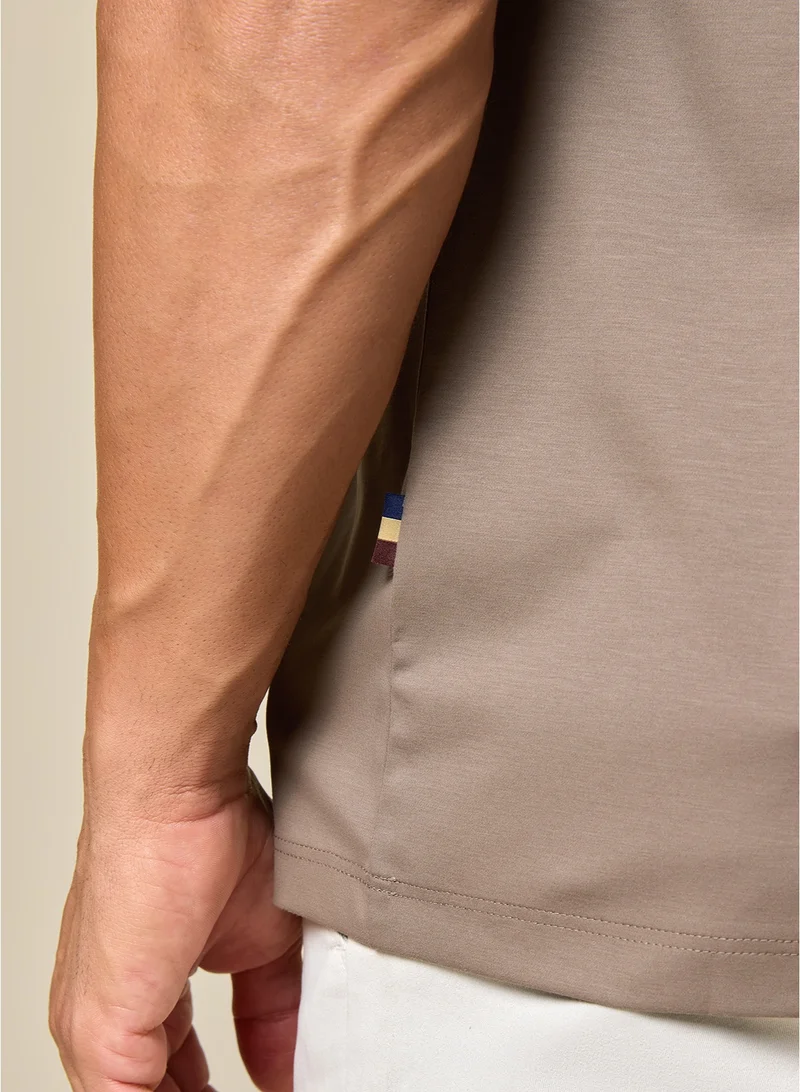MANNERISM  The Soft Mocha Brown Cotton Polo Comfort Fit for Men | Best Price UAE