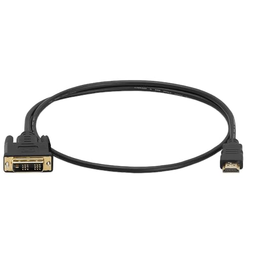 Cmple - HDMI to DVI Adapter Cable - 3 Feet Bi Directional High Speed Male Plug Monitor Cord Connector Converter for PC Laptop HDTV Projector - Image 1