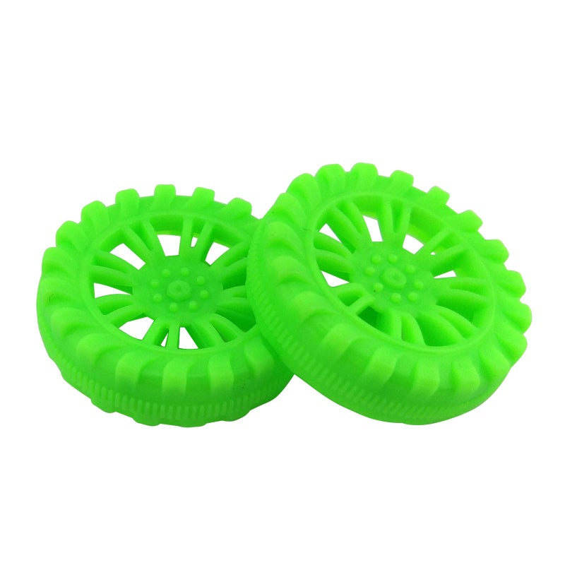 EUDAX EUDAX 300 PCS 30mmx8mm Plastic Roll 2mm Dia Shaft Toys Wheel and 2mmx100mm STEM Shaft Round Rod Axles for DIY Toy RC Car Truck Boat Helicopter Model Part Building Projects (Green)  - Image 4