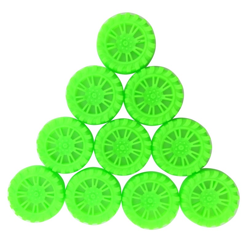 EUDAX EUDAX 300 PCS 30mmx8mm Plastic Roll 2mm Dia Shaft Toys Wheel and 2mmx100mm STEM Shaft Round Rod Axles for DIY Toy RC Car Truck Boat Helicopter Model Part Building Projects (Green)  - Image 5