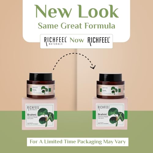 Richfeel Brahmi Intensive Repair Hair Pack | Controls Hair Fall Treats Damage, Split Ends and Breakage | Deep Conditioning | Trichologist Formulated | 100 g - Image 2