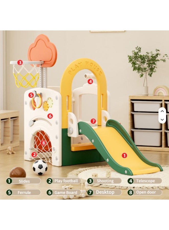 فول جوي زحليقة اطفال مع تلسكوب وكرة سلة وطاولة وبيت لعب داخلي ومرمي كرة قدم  للأماكن الداخلية والخارجية للاماكن المغلقة او المفتوحة - Image 3