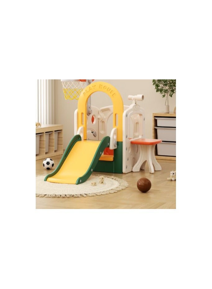 فول جوي زحليقة اطفال مع تلسكوب وكرة سلة وطاولة وبيت لعب داخلي ومرمي كرة قدم  للأماكن الداخلية والخارجية للاماكن المغلقة او المفتوحة - Image 2