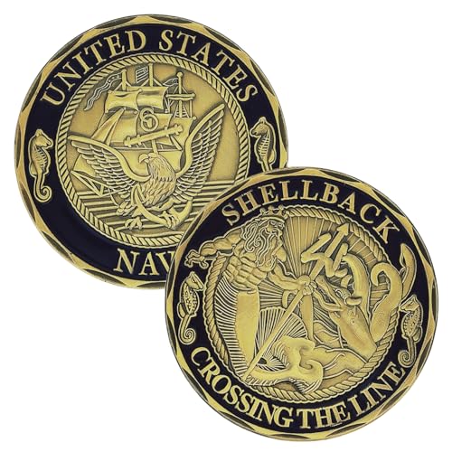 Woerda USA Shellback Crossing Challenge Coin The Line Sailor Military Coin Single Coin - Image 1