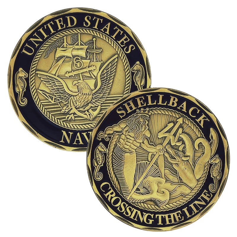 Woerda USA Shellback Crossing Challenge Coin The Line Sailor Military Coin Single Coin - Image 3