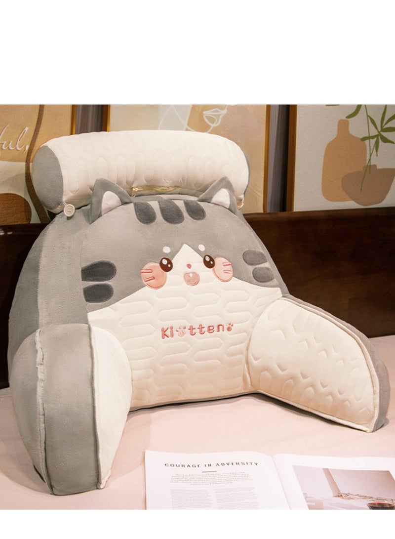 Golden Reading Pillow, Large Size Backrest Pillow Breathable Back Pillow with Removeable and Washable, Bed Rest Pillow with Arm and Back Support Lumbar Cushion for Watching TV Reading and Working On Laptop  - Image 1