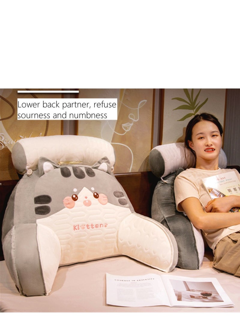 Golden Reading Pillow, Large Size Backrest Pillow Breathable Back Pillow with Removeable and Washable, Bed Rest Pillow with Arm and Back Support Lumbar Cushion for Watching TV Reading and Working On Laptop  - Image 3