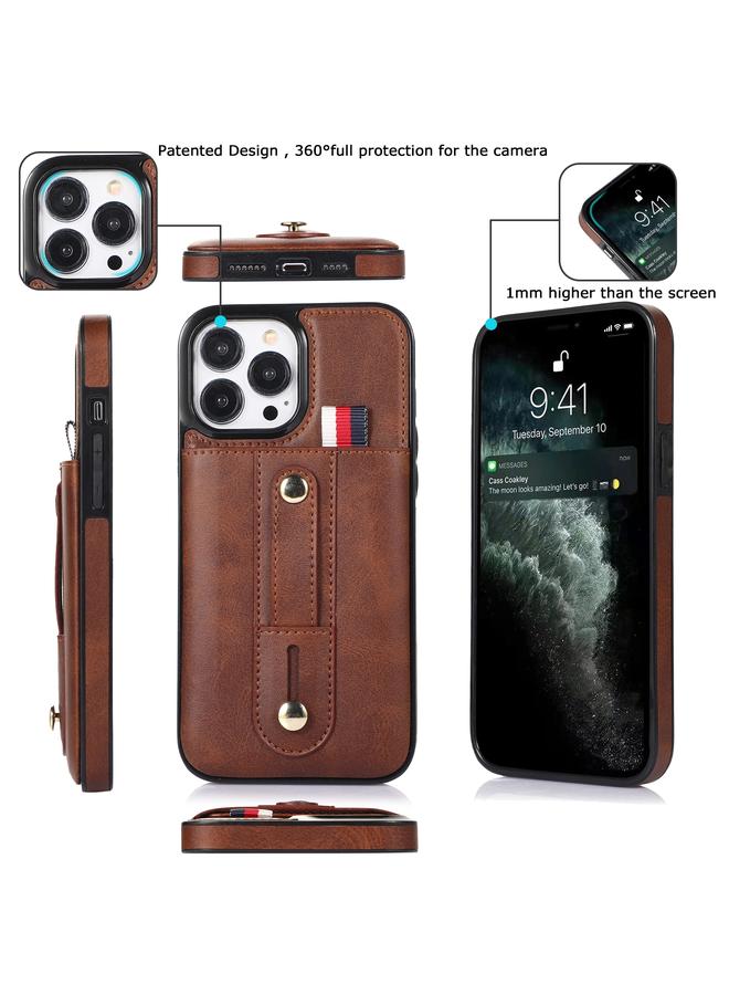 Zaboon Case For iPhone 12 Pro Max Wristband Kickstand Wallet Leather Phone Case - Image 3