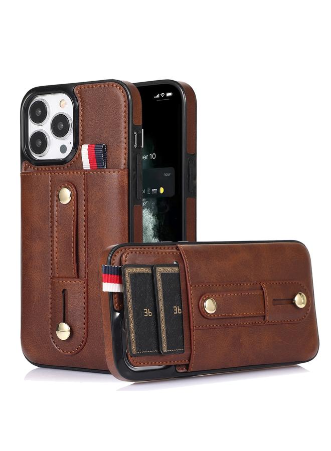 Zaboon Case For iPhone 12 Pro Max Wristband Kickstand Wallet Leather Phone Case - Image 1