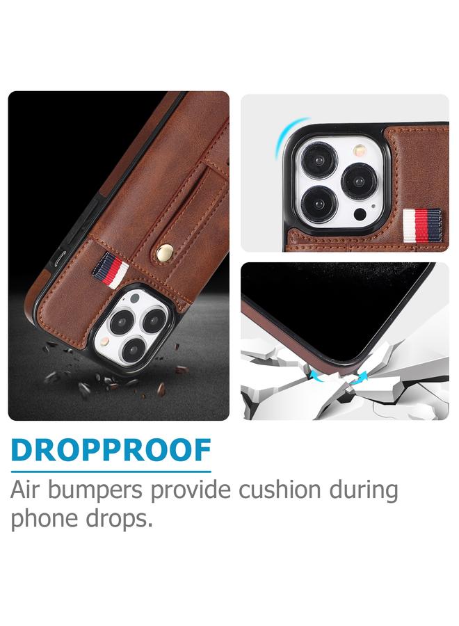 Zaboon Case For iPhone 12 Pro Max Wristband Kickstand Wallet Leather Phone Case - Image 5