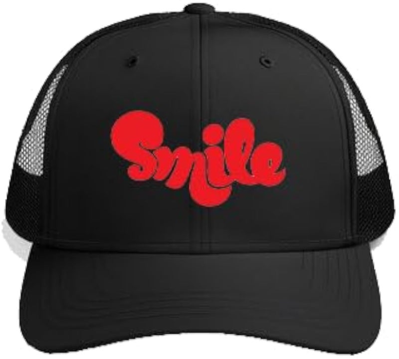 Smile Plain unisex baseball cap Black