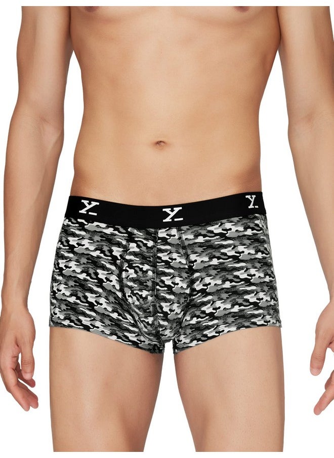 XYXX XYXX Men's Modal Modern Solid Trunks (Pack of 2) (XYTRNK_R2R5_001_Camo Monocrom + Black_L)  - Image 2