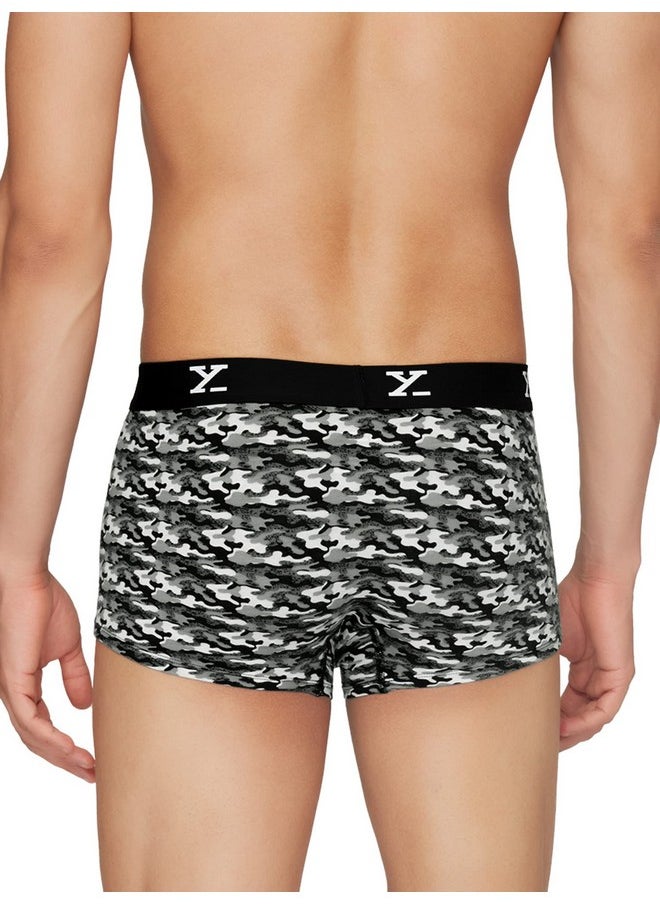 XYXX XYXX Men's Modal Modern Solid Trunks (Pack of 2) (XYTRNK_R2R5_001_Camo Monocrom + Black_L)  - Image 3