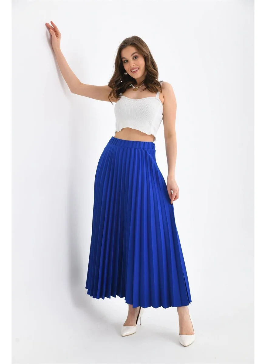 Garmi Women's Pleated Skirt Saxe Blue