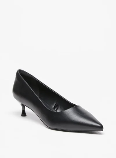سيليست Women's Solid Slip-On Pumps with Kitten Heels