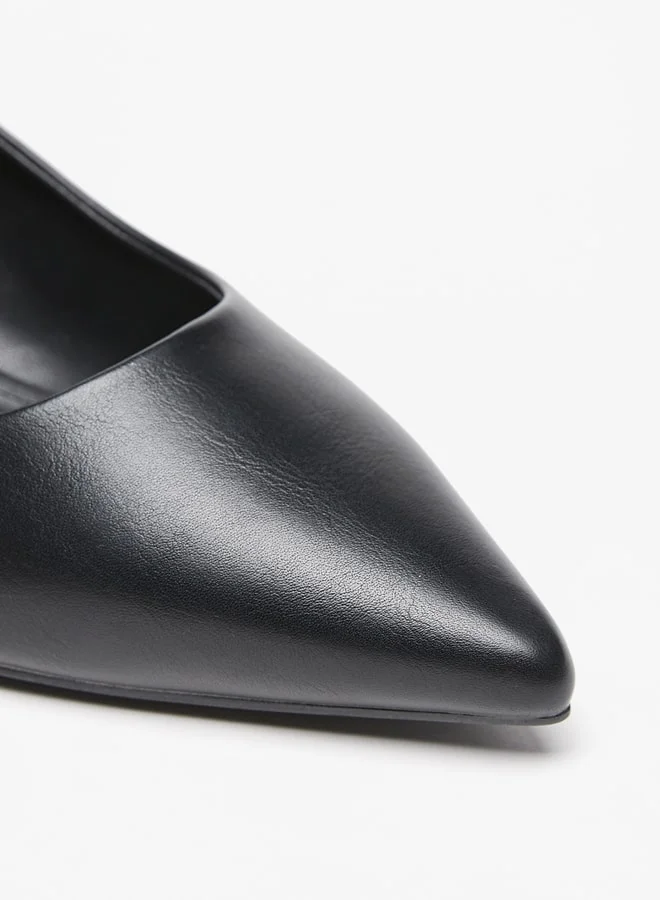 سيليست Women's Solid Slip-On Pumps with Kitten Heels