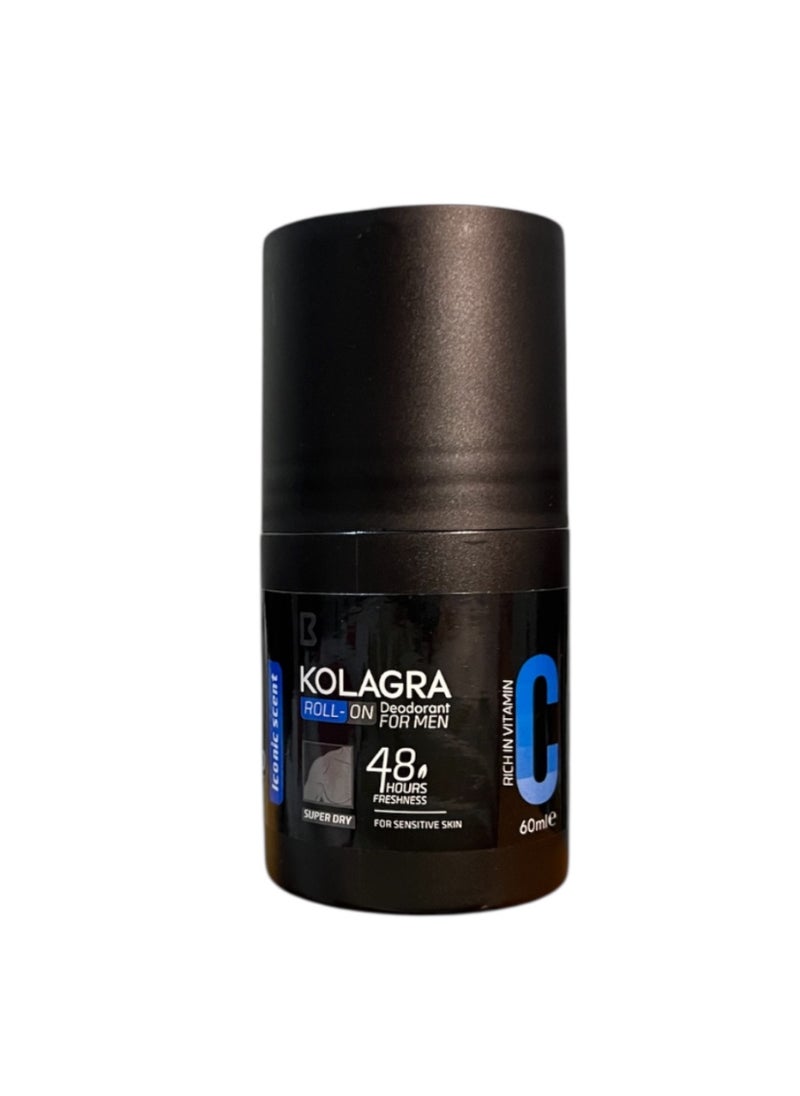 KOLAGRA - Kolagra Roll On Deodorant For Men Iconic Scent 60ml - Image 1