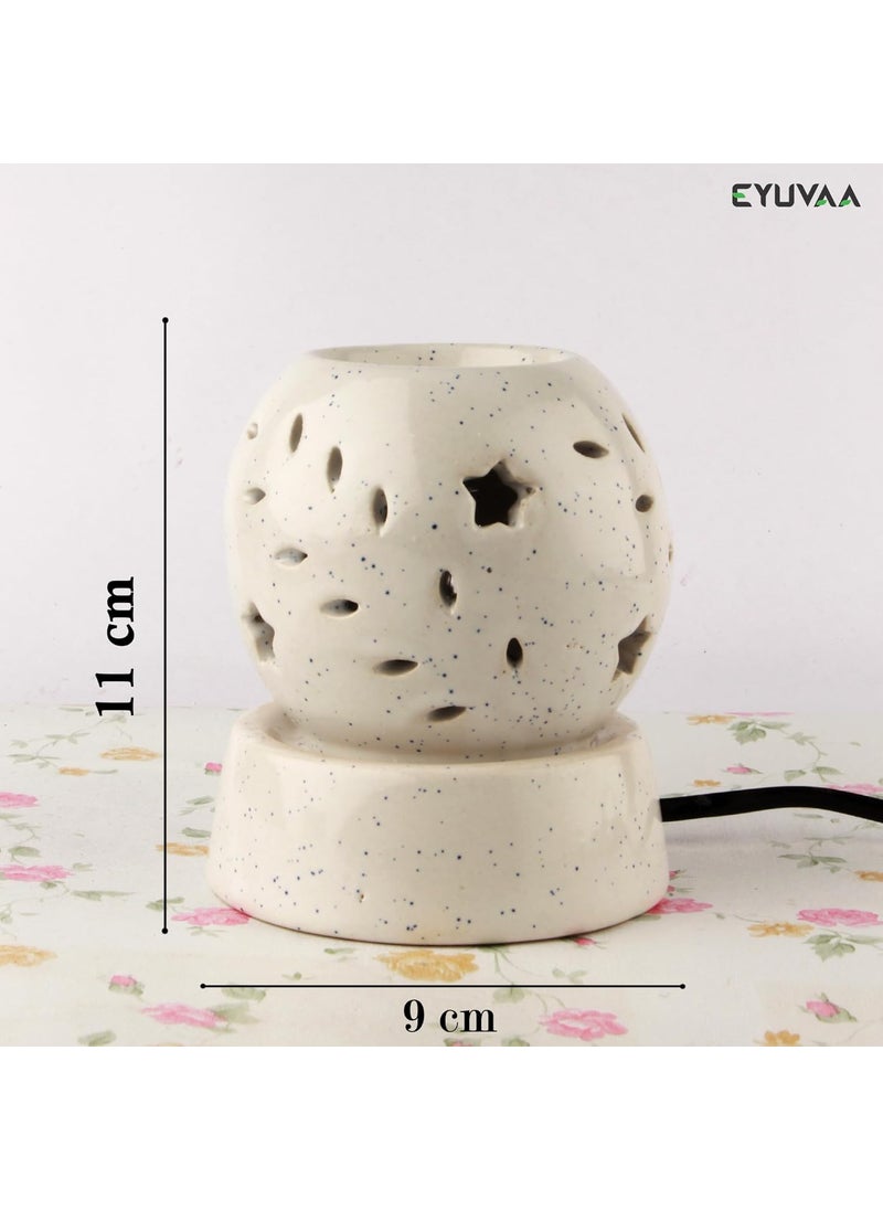DECOVAA DECOVAA Electric StarShaped Aroma Diffuser for Home Fragrance Night LampAromatherapy Ceramic DiffuserDiffuser Set for Room Fragrance with 10ml Essential Oil OffWhite Camphor Fragrance  - Image 4
