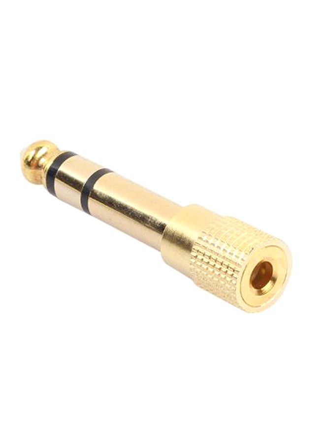 2-Piece 6.3mm 1/4 Male Plug to 3.5mm 1/8 Female Jack Stereo Headphone Audio Adapter Gold  - Image 2
