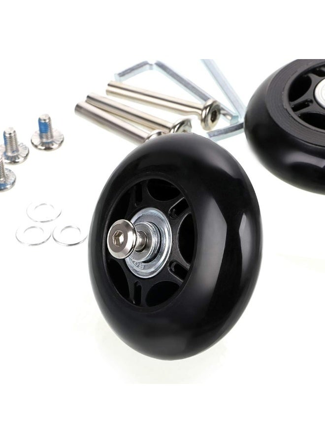 OwnMy OwnMy 75 x 24mm Luggage Suitcase Replacement Wheels, Rubber Swivel Caster Wheels Bearings Repair Kits, Set of 2  - Image 2