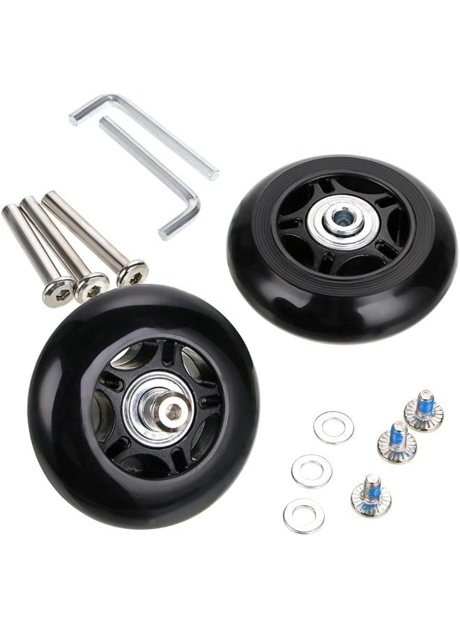 OwnMy OwnMy 75 x 24mm Luggage Suitcase Replacement Wheels, Rubber Swivel Caster Wheels Bearings Repair Kits, Set of 2  - Image 5