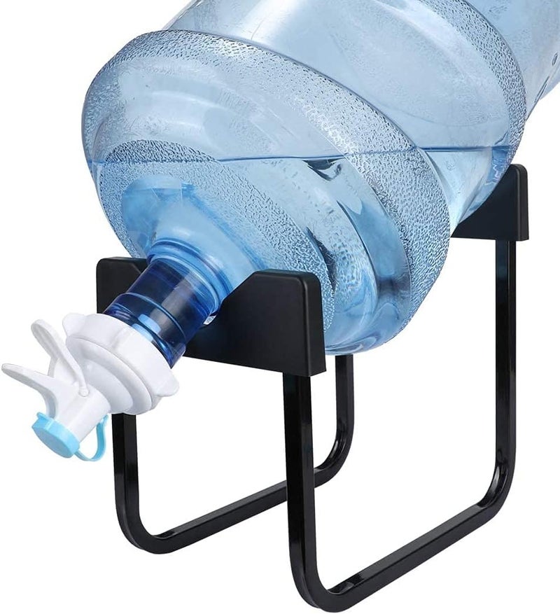 Metal 5 Gallon Water Jug Stand Dispenser with 2.15 Inch Dustproof Valve,Non-Slip Drinking Water Cooler Rack with Reusable Spout - Image 1